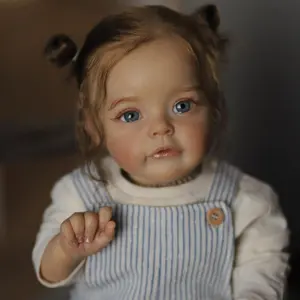 Silicon bé búp bê thực tế tái sinh 22 inch American Toddler cô gái recien nacido Bebe tái sinh completo de silicon