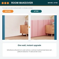 Panneaux muraux autocollants en velours 3D épaissi, texture tissu, panneaux en mousse anti-collision, carreaux muraux imperméables pour la décoration de bureau