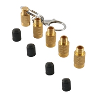 Hengtu Nouvel Outil Dégonfleur de Chambre à Air de Voiture Cinq-en-Un en Laiton 56g, Kit de Purge de Pneu Automobile Portable pour Remplacement/Réparation