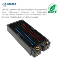 OCOCOO DIY radiateur de refroidissement par eau LED échangeur de chaleur en cuivre épais refroidisseur de processeur dissipateur thermique d'air modèle de ventilateur CRT-24H5-65R étuis d'ordinateur