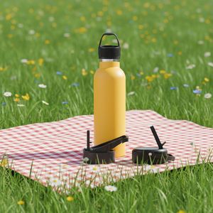 Hot Promotional Drinkware High Quality Insulated Tumbler Thermal Printed Workout Travel Wide Mouth Water <b>Bottle</b> with Strap - Product Image 3