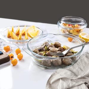 Cazuela de Vidrio Moderna para Hornear, Utensilios de Cocina de Vidrio de Alta Calidad con Tapas de Vidrio, Apta para Microondas, Portátil, Segura, Grande - Product Image 3
