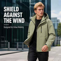 Veste imperméable coupe-vent pour homme à capuche en polyester, veste de pluie légère pour l'extérieur, coupe-vent pour l'hiver et le printemps aux États-Unis