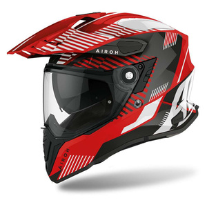 Casque Airoh Commander Enduro rouge, noir, blanc, fibre composite, taille S, course moto - Product Image 1