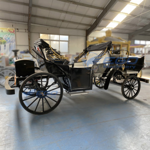 Chariot de tourisme électrique noir rétro élégant, 6 places, chariot de mariage de luxe de style européen - Product Image 5