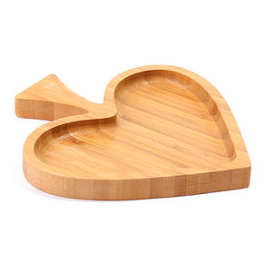 Planche à fromage classique moderne en forme <span class=keywords><strong>de</strong></span> cœur en bambou assiette <span class=keywords><strong>de</strong></span> service en bois poli pour la maison lave-vaisselle pour la nourriture <span class=keywords><strong>de</strong></span> bébé pour les fêtes - Product Image 1