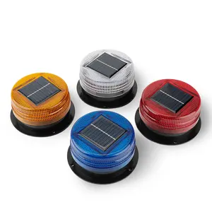 Universal 12V24VLED Solar Engineering Light Large Magnetic Suction Marine Warning Light Red Blue Yellow Warning Light