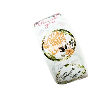 KY-202205752 tự nhiên Kraft 'cảm ơn bạn' dán 500 tùy chỉnh tên nhãn mỗi cuộn cho nước hoa mỹ phẩm Blush-Vinyl chất liệu - Product Image 1