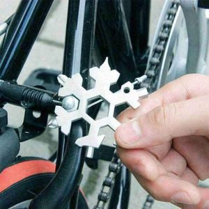 Mini Llave Inglesa Multiusos de Metal con Diseño de Copo de Nieve, 18 en 1, Herramienta Multiusos para Navidad, Camping, Bicicleta, para Hombre - Product Image 4