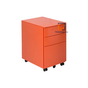 Sous bureau Mini serrure moderne meubles de rangement en métal bureau acier piédestal 3 tiroirs Mobile classeur école hôpital modulaire - Product Image 1