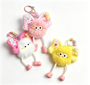Pendentif mignon en forme <span class=keywords><strong>de</strong></span> lapin avec nœud et garniture en fourrure, décoration <span class=keywords><strong>de</strong></span> sac à dos, modèle <span class=keywords><strong>de</strong></span> poupée <span class=keywords><strong>de</strong></span> dessin animé, porte-clés <span class=keywords><strong>de</strong></span> voiture - Product Image 1