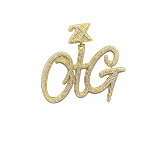 Collier pendentif hip-hop personnalisé en alliage, serti de diamants, motif chrétien - Product Image 1