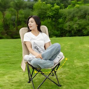 <b>Camping</b> Folding <b>Chair</b> High Back <b>Moon</b> <b>Chair</b> Modern Iron Outdoor Garden Foldable Eco Friendly Portable Wholesale OEM Factory - Product Image 5