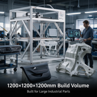 Imprimante 3D industrielle AX-D1200 1200x1200x1200mm avec écran tactile 10 pouces, entraînement silencieux, plateforme anti-chute, lumière tricolore, 2 microns