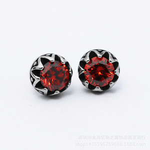 Pendientes yunnique con forma de corona, seis colores, engaste de bisel de acero inoxidable para regalo, joyería - Product Image 2