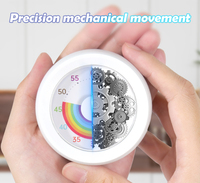 Magnetischer mechanischer 60-Minuten-Timer Anpassbares Regenbogen zifferblatt Silent/Loud Typ-C-Lade anzeige Weißer Mini-Timer
