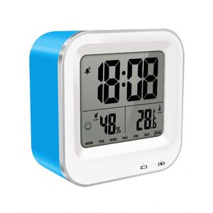 Fashion Home Electronic LCD <b>Cube</b> Alarm Clock Night <b>Light</b> Thermometer Hygrometer Calendars Backlight Rechargeable Battery Modern - Product Image 6