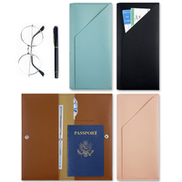 Étui de passeport minimaliste en cuir PU, couverture de passeport moderne, portefeuille de voyage pour passeport, carte d'embarquement, billet