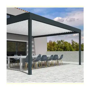 Britannique 3x3 patio de jardin écologique pergola à lamelles motorisée intelligente pergola en aluminium étanche jardin gazebo en métal