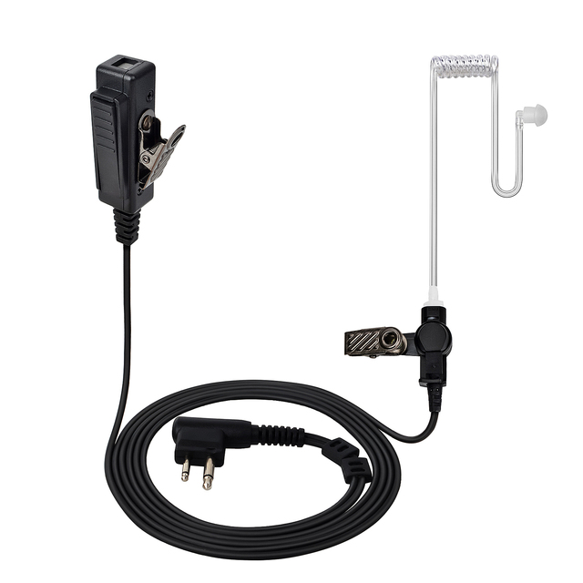 Two Way Radio Earpiece Covert Air Acoustic Tube With PTT Microphone Suitable for Motorola Walkie Talkie