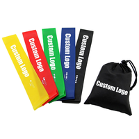 Set de 5 Bandas Elásticas de Látex de 12 Pulgadas para Ejercicio Físico y Terapia, con Bolsa de Transporte