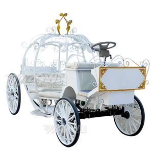 Carruaje eléctrico de calabaza para exteriores, vehículo sin caballos de hierro forjado a mano para parques de atracciones, sitios fotográficos y espectáculos comerciales - Product Image 3