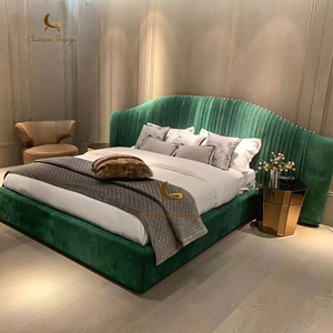 Luxury King Size <strong>Bed</strong> Modern Soft Comfortable Wooden <strong>Bed</strong> <strong>Frame</strong> Upholstered <strong>Double</strong> <strong>Bed</strong> - Product Image 4
