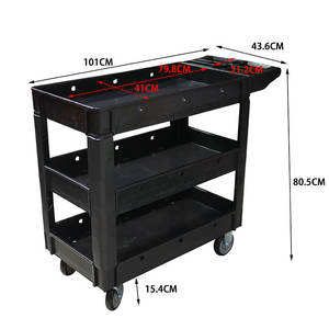 Chariot à plat silencieux à usage intensif Plate-forme de chariot à outils en acier plastique Entrepôt de stockage personnalisable manipulant le chariot de cargaison - Product Image 5