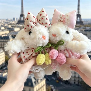 Llavero de peluche de conejo, colgante de animal de peluche suave de algodón, mini amuleto para mochila, accesorio de fiesta - Product Image 5