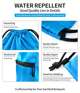 Wholesale <b>Drawstring</b> <b>Backpacks</b> Foldable Light Knapsack Casual Sport <b>Drawstring</b> Bagpack Promotional Gift Packsack for Events - Product Image 5