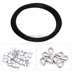 Ensemble de câbles en acier noir avec manchons de sertissage en aluminium et poulie pour suspension de lumières de <span class=keywords><strong>corde</strong></span> à <span class=keywords><strong>linge</strong></span> - Product Image 4