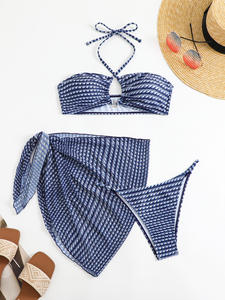 섹시한 수영복 비키니 Trajes 드 바노 로파 드 플라 야 3 조각 짧은 원피스 수영복 아시아 여성 - Product Image 6