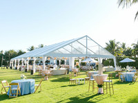 Tente de réception de luxe transparente pour mariages et événements, 20x40 pieds, design carré, en PVC, toutes saisons, durable et écologique pour les grands événements