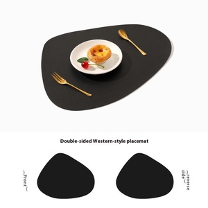 Model baru Set alas meja makan kulit imitasi dekoratif kulit PU PVC untuk digunakan di rumah dan restoran - Product Image 6
