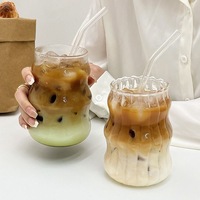 Verres à boisson en verre de qualité restaurant, résistants à la chaleur, avec paille intégrée, pour lait, thé, jus et autres boissons