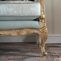 Canapé en bois de chêne de luxe de style européen, design traditionnel confortable, meubles en tissu, salon, villa, usage domestique, rangement
