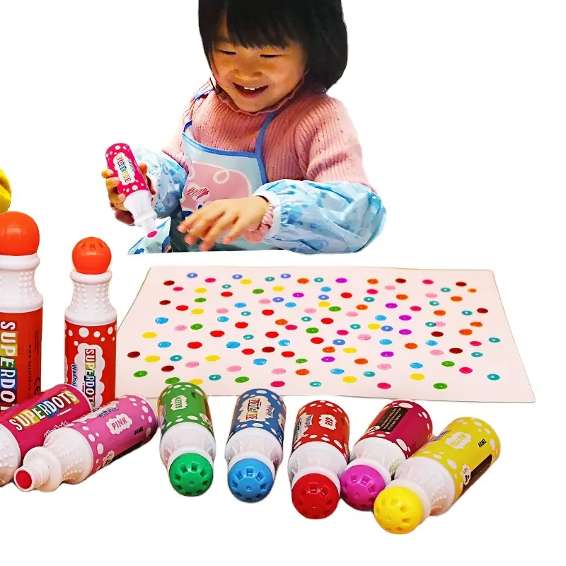 2021 Hot Koop Onderwijs Speelgoed Kids Dty 12 Kleuren Wasbaar Dot Markers Graffiti Art Sets Tekening Speelgoed