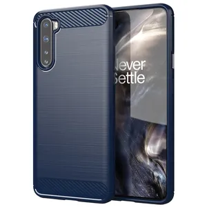 Sarung ponsel serat karbon, penutup belakang lembut tahan guncangan TPU untuk satu Plus Nord 1 + 10 Pro 5G 9RT Nord 2 N10 N200 N100 Oneplus CE