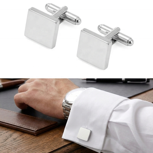 Boutons de manchette personnalisés en acier inoxydable pour hommes, accessoires de chemise, faible MOQ, prêts à être expédiés, bijoux très vendus sur <span class=keywords><strong>Amazon</strong></span> et eBay, vente en gros en vrac - Product Image 4
