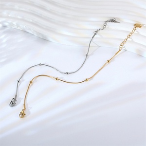 Minimalist 18K Golden Bangle Stainless Steel Ankle Jewelry Beads <b>Bracelet</b> for Women - Product Image 2
