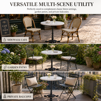 Table de bistrot moderne à plateau rond, style français, pour extérieur, jardin, cour, restaurant et balcon