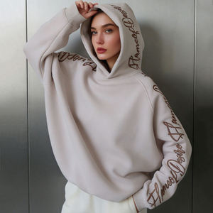 Pull tricoté sur mesure de haute qualité pour femme, décontracté, confortable, respirant, en molleton de coton, avec motif lettres imprimé, collection été - Product Image 1