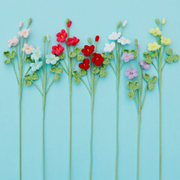 Fleurs artificielles au crochet faites à la main, iris et coquelicots, ensemble de fleurs tricotées pour la décoration intérieure, bouquet de mariage, Pâques, remise de diplôme, écologiques