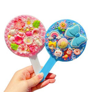 ชุดงานฝีมือกระจกมือถือลายการ์ตูนครีม DIY ขนาด 23 ซม. สำหรับเด็กอายุ 5-7 ปี ชุดของเล่นวัสดุพลาสติก - Product Image 4
