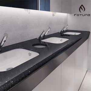 Encimeras acrílicas de superficie sólida en forma de u, lavaplatos de lavabo <span class=keywords><strong>integrado</strong></span> público, color blanco de lujo, de alta calidad - Product Image 4