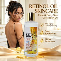 Huile de rétinol 180 ml pour le visage et le corps, huile correctrice de la peau SPF50, anti-âge, éclaircissante, vente en gros, étiquette privée