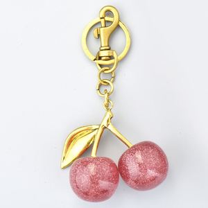 Custom Logo Cherry Keychain <b>Bag</b> Charm for Purses Handbags Fruit Keyring Women <b>Gifts</b> Custom Branding Factory Direct Wholesale - Product Image 2