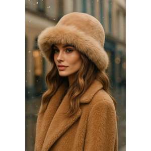 Gorro Cossack de Felpa Gruesa Color Camel - Cálido y Elegante para Protección Contra el Frío al Aire Libre Spk1143 - Camel95 - Product Image 2