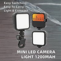 Lumières vidéo LED portables pour YouTube & Tiktok 1200mAh Recaricabile Mini lampe de panneau de caméra LED éclairage vidéo Photo en plastique