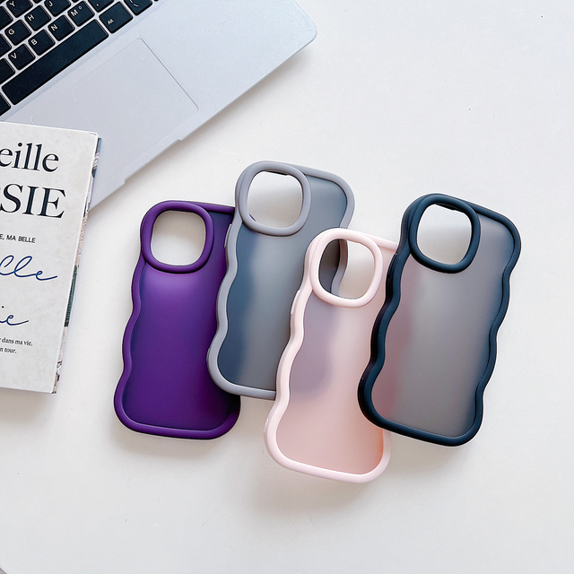 GSCASE New Design TPU+PC Cute Curly Wave Frame Shape Phone Cases for Iphone16 16plus 16pro 16pro Max